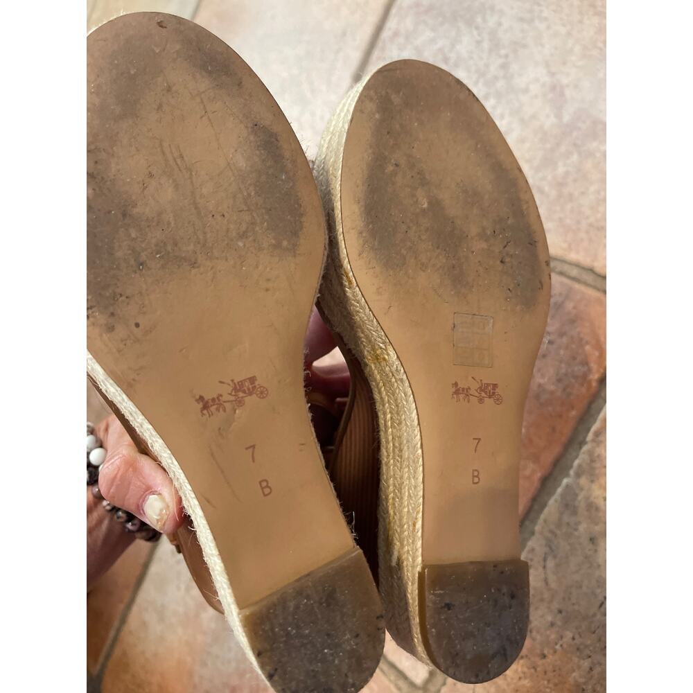 Coach leather ankle strap open toe heel size 7 - Picture 8 of 8